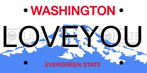 LOVEYOU Washington License Plate
