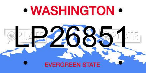 LP26851 Washington License Plate