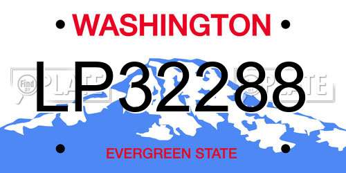 LP32288 Washington License Plate