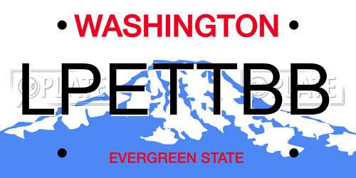 LPETTBB Washington License Plate