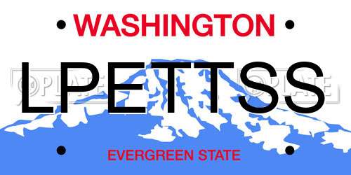 LPETTSS Washington License Plate