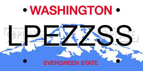 LPEZZSS Washington License Plate