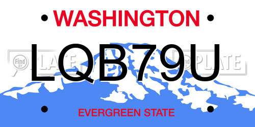 LQB79U Washington License Plate