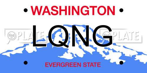 LQNG Washington License Plate