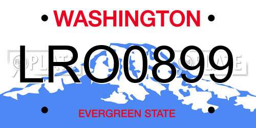 LRO0899 Washington License Plate