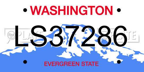 LS37286 Washington License Plate