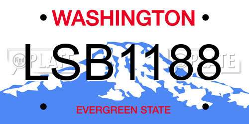 LSB1188 Washington License Plate