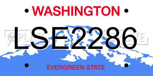 LSE2286 Washington License Plate