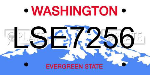 LSE7256 Washington License Plate