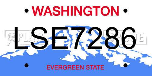 LSE7286 Washington License Plate