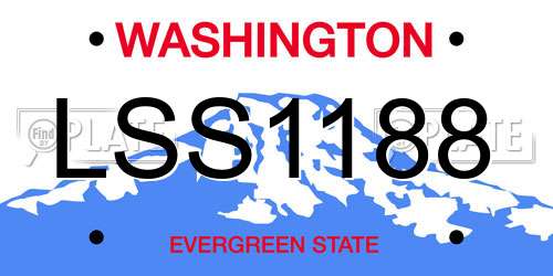 LSS1188 Washington License Plate