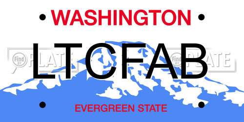 LTCFAB Washington License Plate