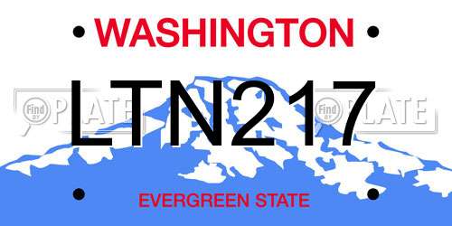 LTN217 Washington License Plate
