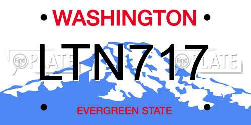 LTN717 Washington License Plate