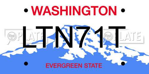 LTN71T Washington License Plate