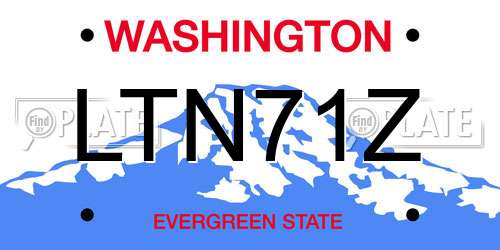 LTN71Z Washington License Plate