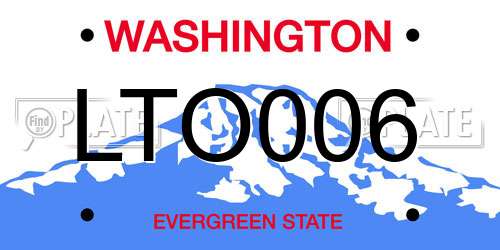 LTO006 Washington License Plate