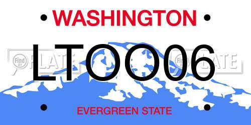 LTOO06 Washington License Plate