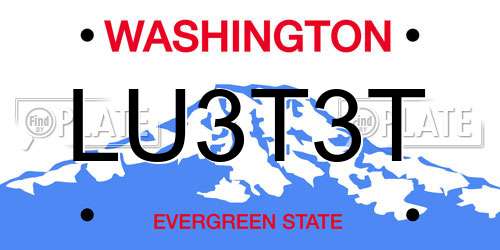 LU3T3T Washington License Plate