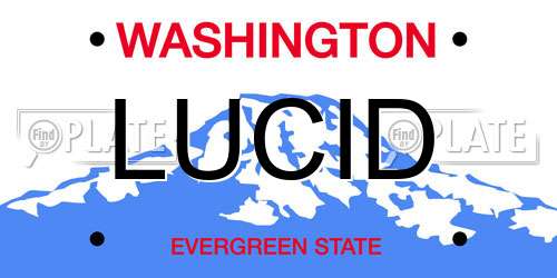 LUCID Washington License Plate