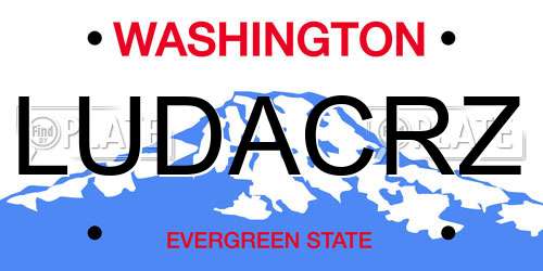 LUDACRZ Washington License Plate