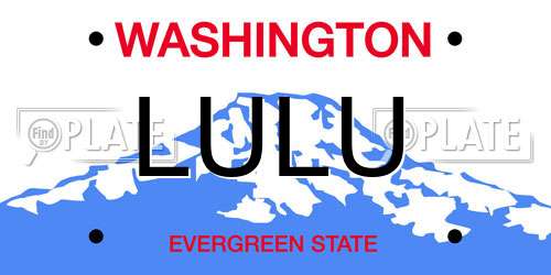 LULU Washington License Plate