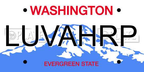 LUVAHRP Washington License Plate