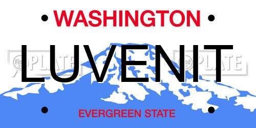 LUVENIT Washington License Plate