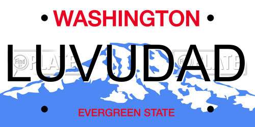LUVUDAD Washington License Plate