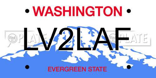 LV2LAF Washington License Plate