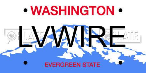 LVWIRE Washington License Plate