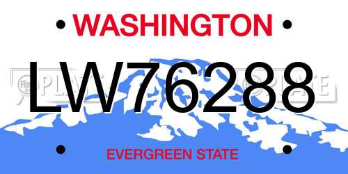 LW76288 Washington License Plate