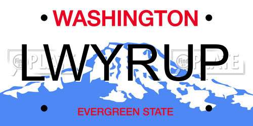 LWYRUP Washington License Plate