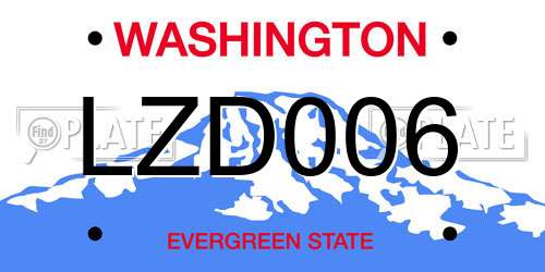 LZD006 Washington License Plate