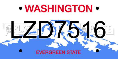 LZD7516 Washington License Plate