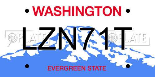 LZN71T Washington License Plate