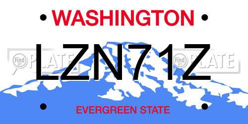 LZN71Z Washington License Plate