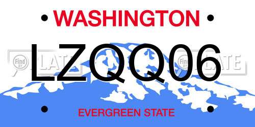LZQQ06 Washington License Plate