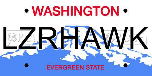LZRHAWK Washington License Plate
