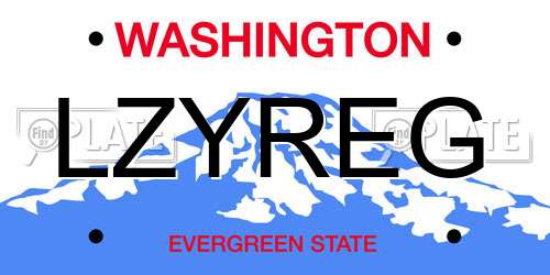 LZYREG Washington License Plate