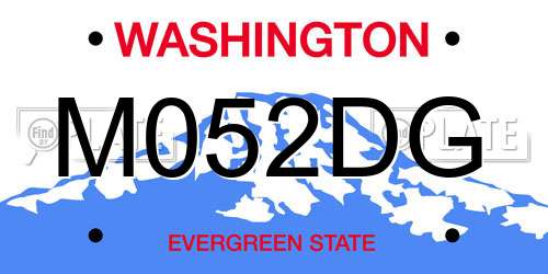 M052DG Washington License Plate