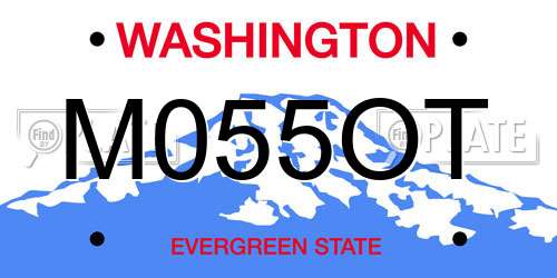 M055OT Washington License Plate