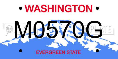 M0570G Washington License Plate