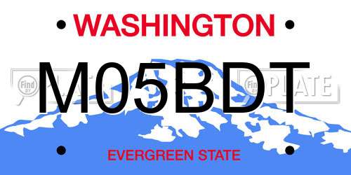 M05BDT Washington License Plate