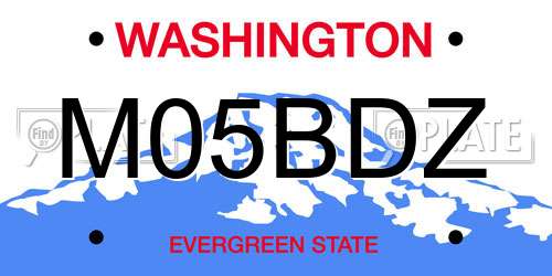 M05BDZ Washington License Plate
