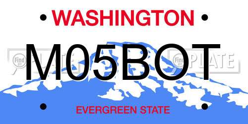 M05BOT Washington License Plate