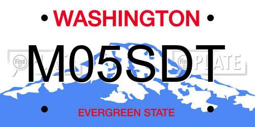 M05SDT Washington License Plate