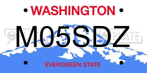 M05SDZ Washington License Plate