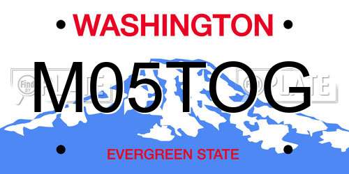 M05TOG Washington License Plate