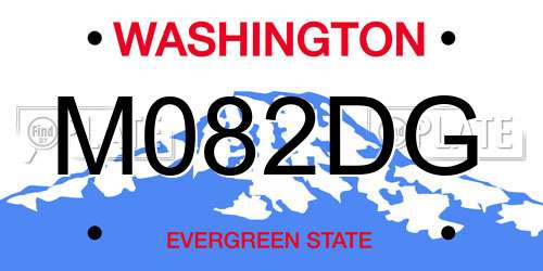 M082DG Washington License Plate